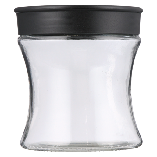 Curve Black Glass Canister 11.5cm