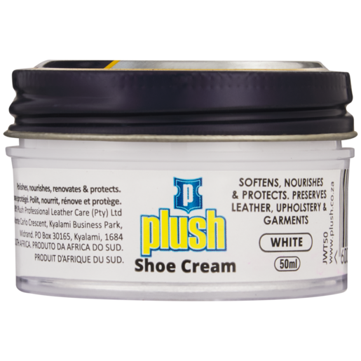 Plush White Shoe Polish Cream 50ml