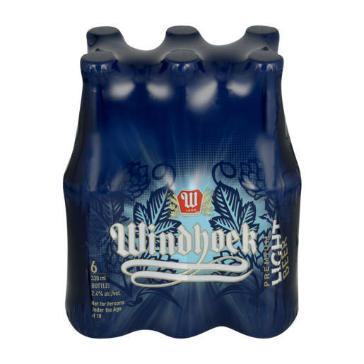 Windhoek Premium Light Beer Bottles 6 x 330ml