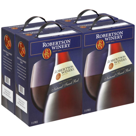 Robertson Winery Natural Sweet Red Wine Box 4 x 3L