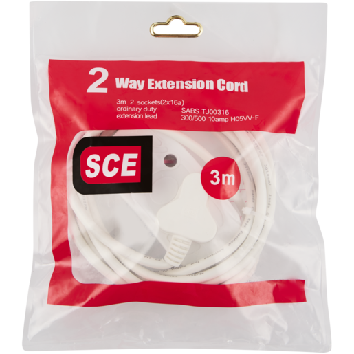 SCE 2-Way Extension Chord 3m