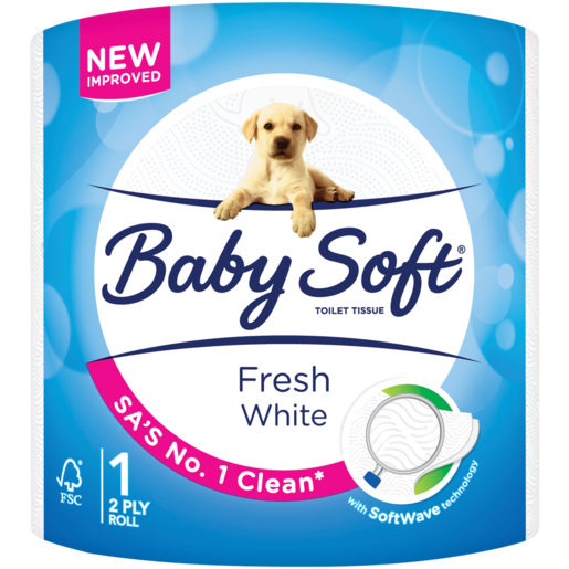Baby Soft White 2 Ply Toilet Roll