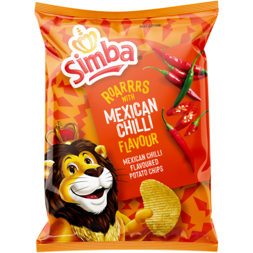 Simba Mexican Chilli Flavoured Potato Chips Bag 36g