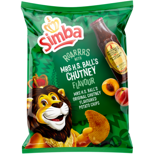 Simba Mrs H.S Ball's Chutney Flavoured Potato Chips Bag 36g