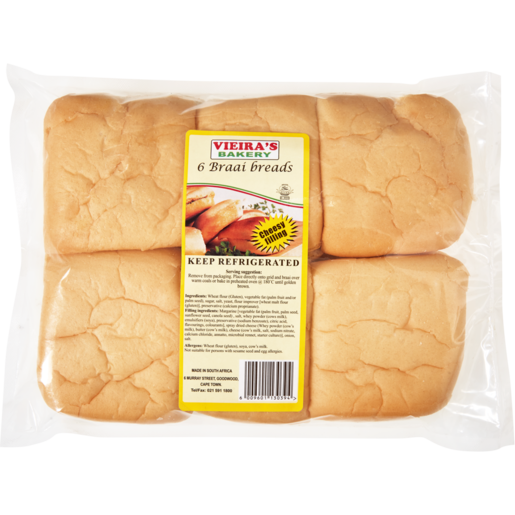 Vieira’s Bakery Speciality Cheese Braai Breads 6 Pack
