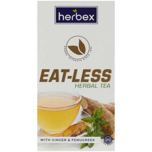 Herbex Ginger & Fenugreek Flavoured Eat Less Herbal Tea 20 Pack