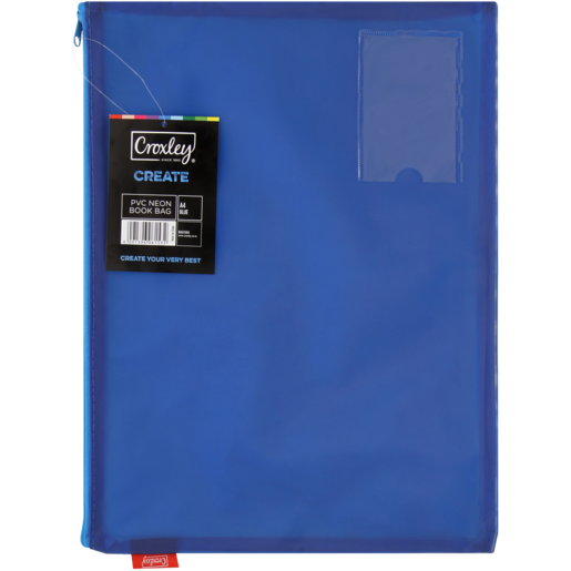 Croxley Create Bright PVC Neon Blue Book Bag