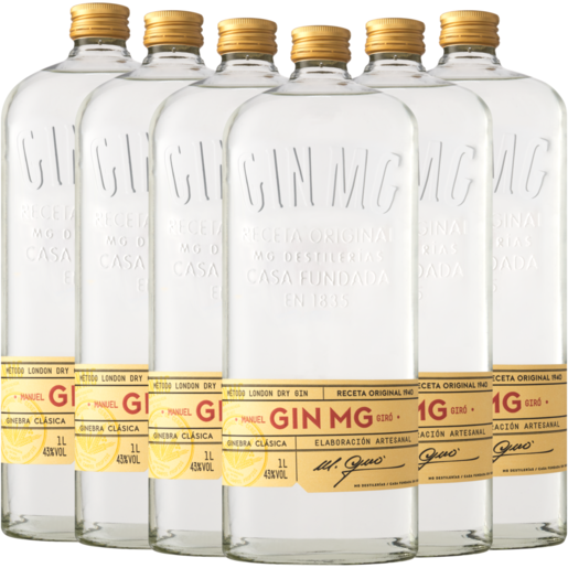 MG Método London Dry Gin Bottles 6 x 1L 