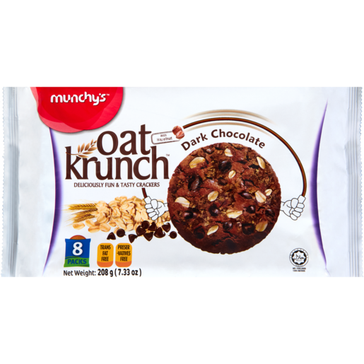 Munchy's Dark Chocolate Oat Krunch Crackers 208g
