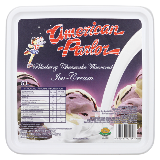 American Parlor Blueberry Cheesecake Flavoured Ice Cream Tub 5L