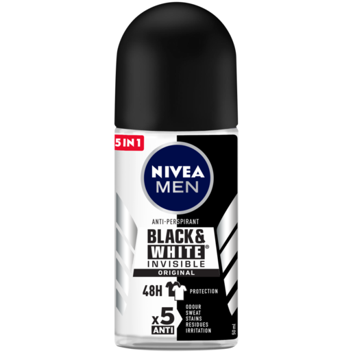 NIVEA MEN Black & White Invisible Original Anti-Perspirant Roll-On 50ml