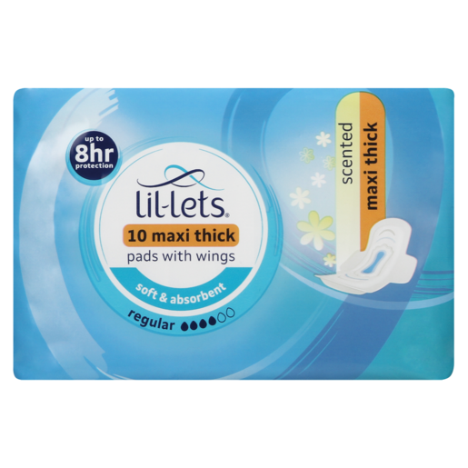 Lil-Lets Scented Regular Winged Maxi Thick Pads 10 Pack