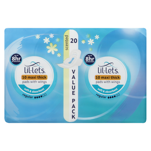 Lil-Lets Scented Regular Winged Maxi Thick Pads 20 Pack
