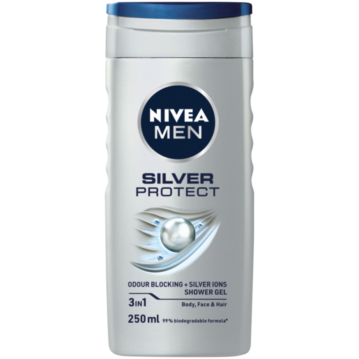 NIVEA MEN Silver Protect Shower Gel Bottle 250ml