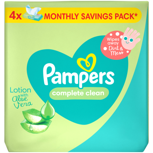 Pampers Complete Clean Baby Wipes 4 x 64 Pack