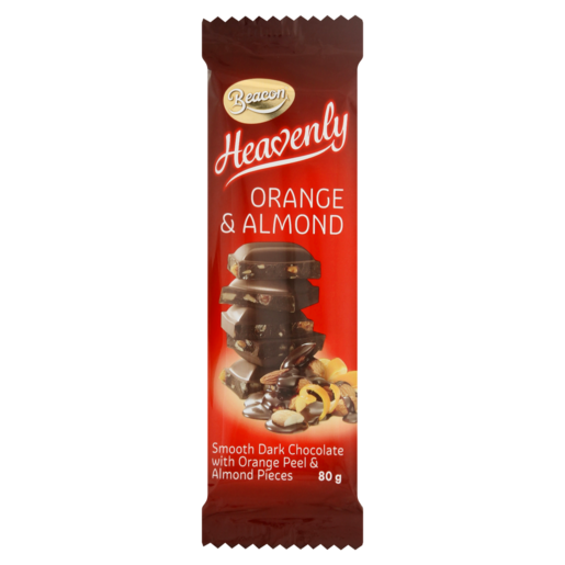 Heavenly Orange & Almond Flavoured Dark Chocolate Slab 80g