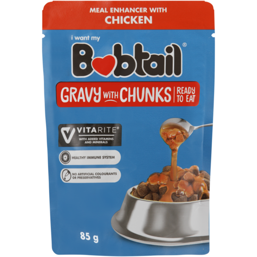 Bobtail Chicken Gravy With Chunks Dog Food 85g