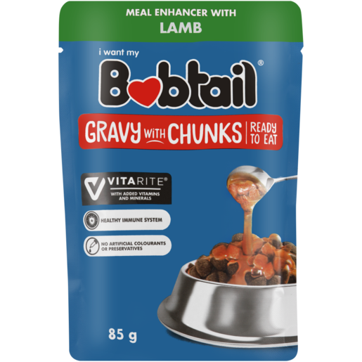 Bobtail Lamb Gravy With Chunks Dog Food 85g