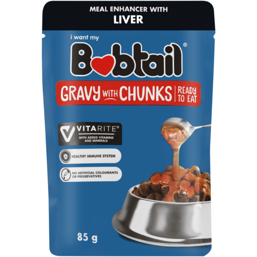 Bobtail Liver Gravy With Chunks Dog Food 85g