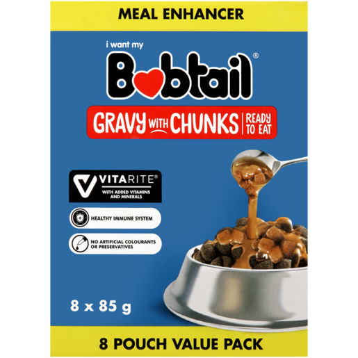 Bobtail Gravy With Chunks Dog Food Value Pack 8 x 85g