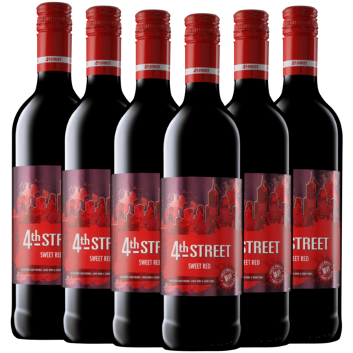 4th Street Natural Sweet Red Wine Bottles 6 x 750ml