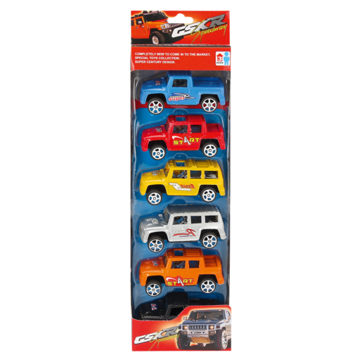 Pull Play Plastic Cars 6 Pack