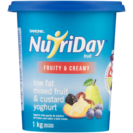 NutriDay Low Fat Stewed Fruit & Custard Yoghurt 1kg