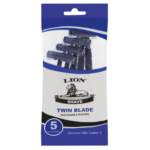 Lion Shave Twin Blade Disposable Razors 5 Pack