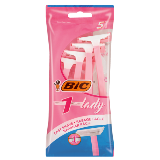 BIC 1 Lady Women's Disposable Razors Pouch 5 Pack