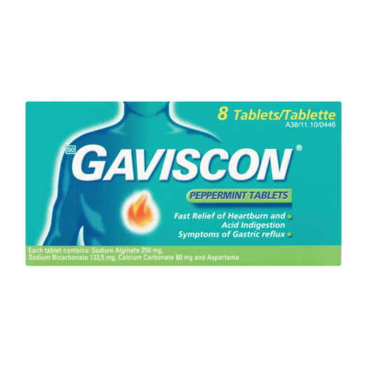 Gaviscon Peppermint Antacid Tablets 8 Pack