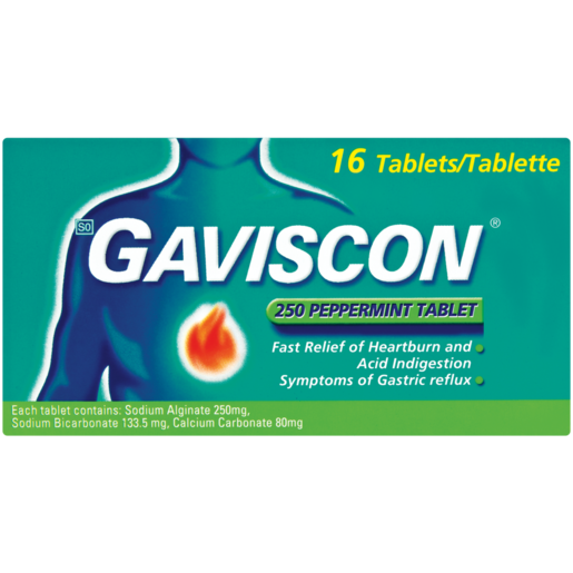 Gaviscon Peppermint Anti-Acid Tablets 16 Pack