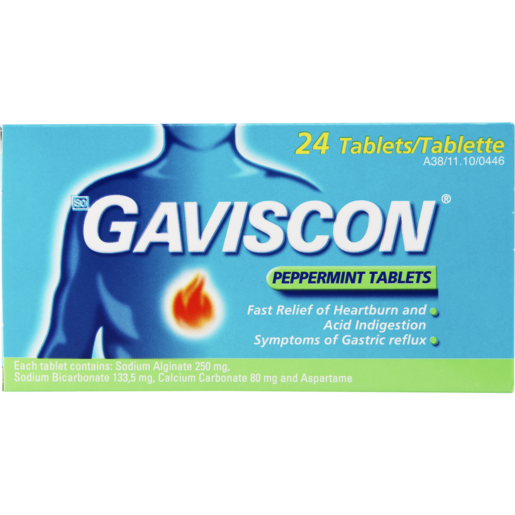 Gaviscon Peppermint Anti-Acid Tablets 24 Pack