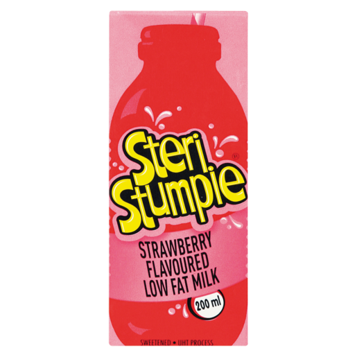 Steri Stumpie Strawberry Flavoured Low Fat Milk Box 200ml