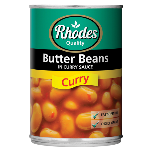 Rhodes Quality Butter Beans In Curry Sauce Can 410g