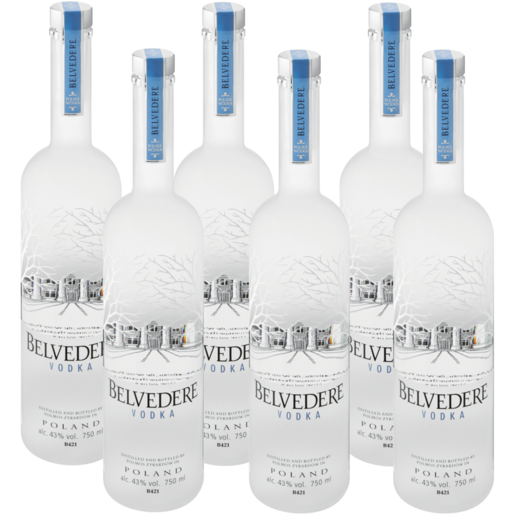 Belvedere Vodka Bottles 6 x 750ml 