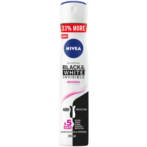 NIVEA Black & White Invisible Quick Dry Ladies Aerosol Anti-Perspirant 200ml