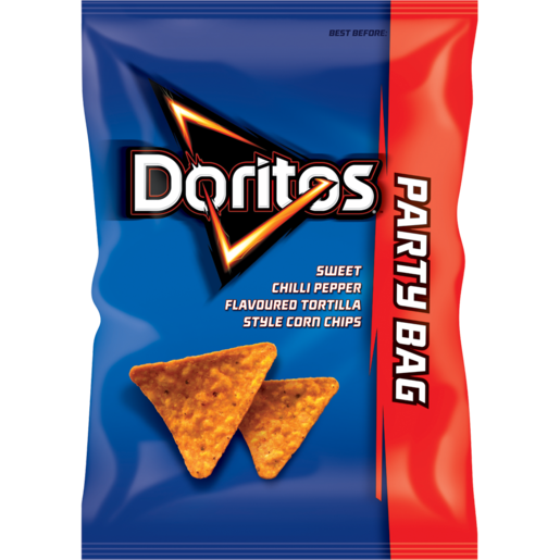 Doritos Party Bag Sweet Chilli Pepper Flavoured Corn Chips 240g
