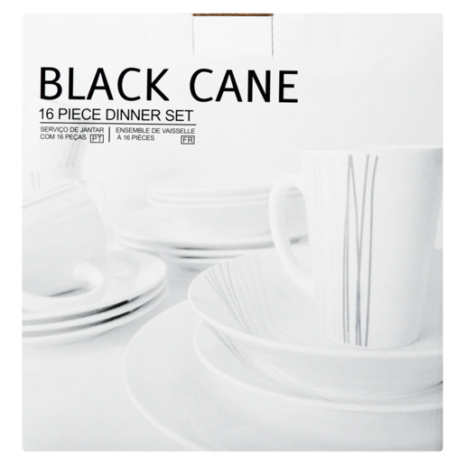 Black Cane Dinner Set 16 Piece