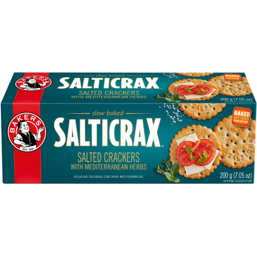 Bakers Salticrax Mediterranean Herbs Salted Crackers 200g