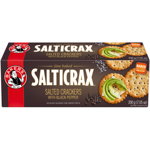 Bakers Salticrax Black Pepper Salted Crackers 200g