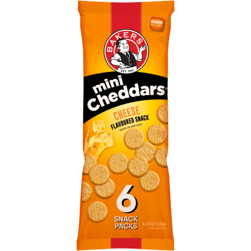 Bakers Cheese Mini Cheddars Pack 6 x 33g