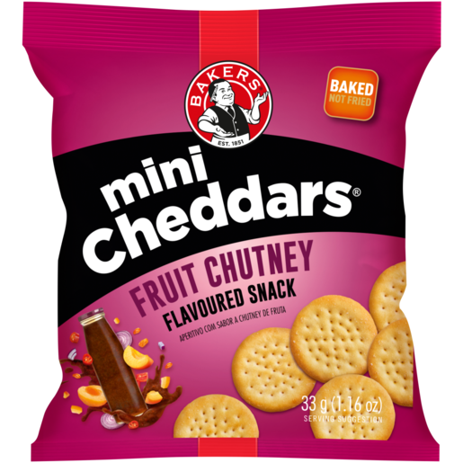 Bakers Mini Cheddars Fruit Chutney Flavoured Snack 33g
