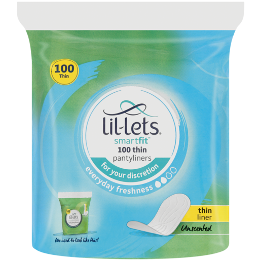 Lil-Lets Smartfit Unscented Thin Pantyliners 100 Pack