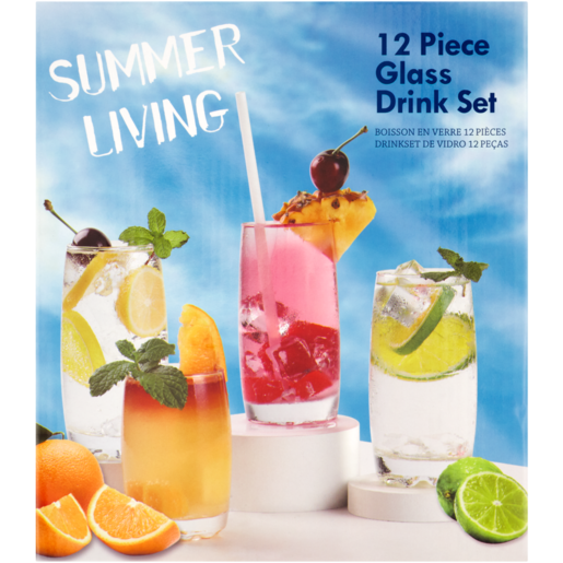 Summer Living Glass Drink Set 12 Piece