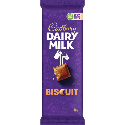 Cadbury Dairy Milk Biscuit Chocolate Slab 80g