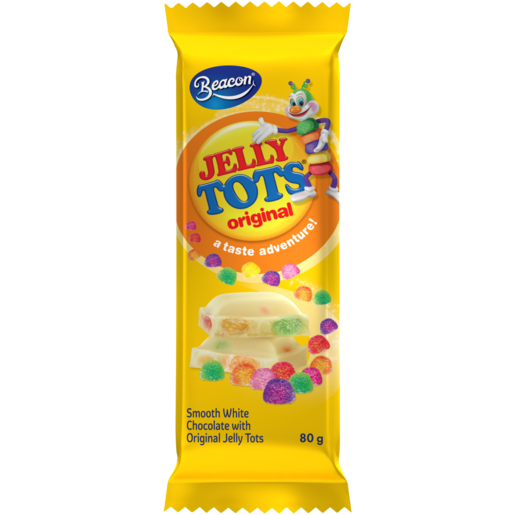 Jelly Tots Flavoured White Chocolate Slab 80g