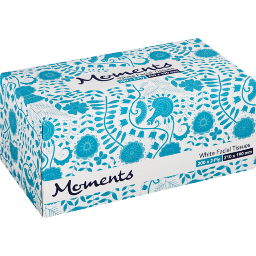 Moments 2 Ply Facial Tissues 200 Pack