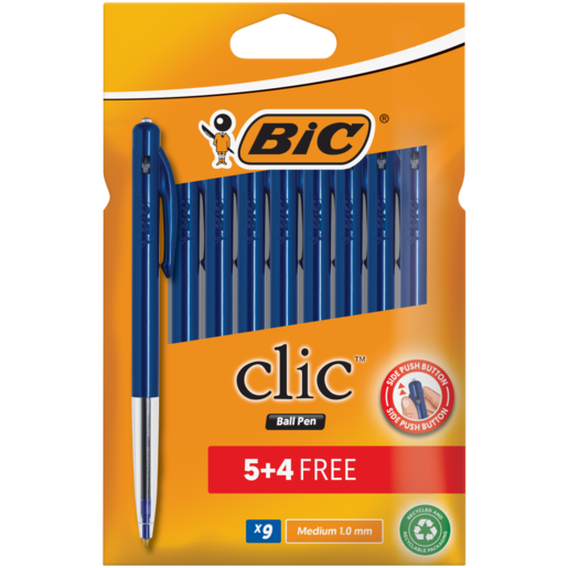 BIC Clic Blue Medium Ball Pen 8 Pack
