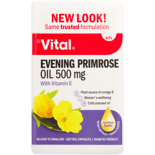 Vital Pure Evening Primrose Oil Vitamin Capsules 60 Pack