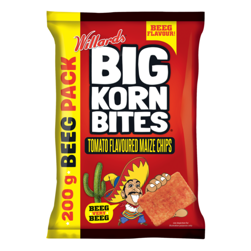 Big Korn Bites Tomato Flavoured Maize Chips 200g